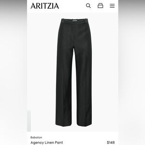 BNWT Babaton Agency Linen Pants Black